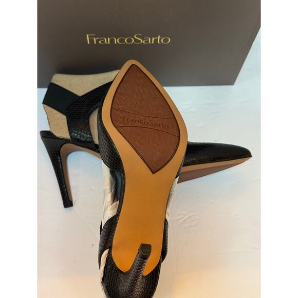 Franco Sarto Women's Lima Pointed Toe Dress Pump Black snake, print 9M new - Picture 3 of 6